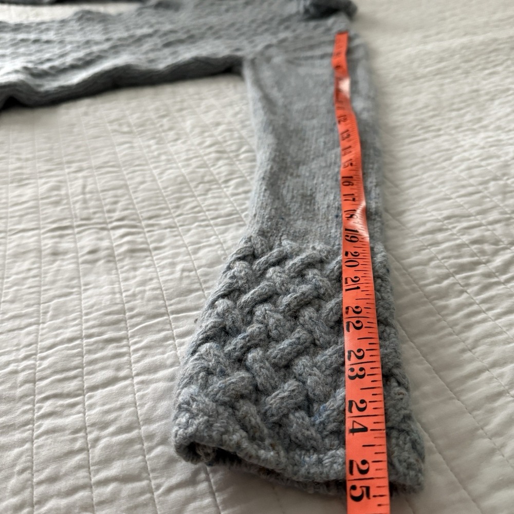 Irelandseye Wool Cashmere Trellis Sweater Womens Sm Blue Fisherman $167 Retail! - Picture 9 of 11